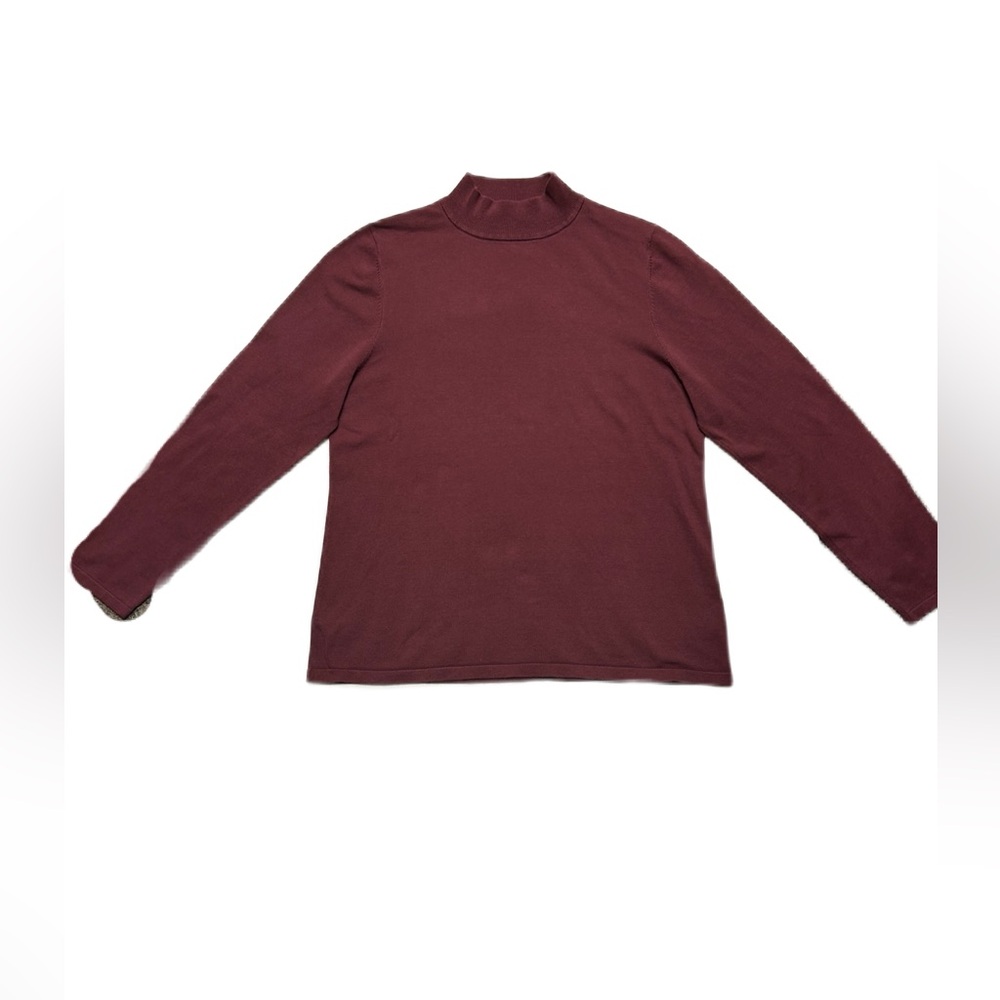 Pendleton Women's L Purple Silk Blend Mock Turtleneck Pullover Office Classic